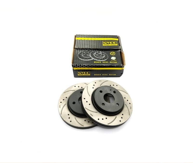 DISC ROTOR FRONT SETS MAZDA 2 / FORD FIESTA PERFORMANCE PLUS+ DRILLED & SLOTTED (2PCS) NY-14-DF4966-P+