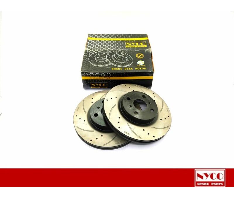 DISC ROTOR FRONT SETS TOYOTA VIOS NCP93 / NCP150 G/S/TRD SPEC PERFORMANCE PLUS+ DRILLED & SLOTTED (2PCS) NY-08-DF7393-P+