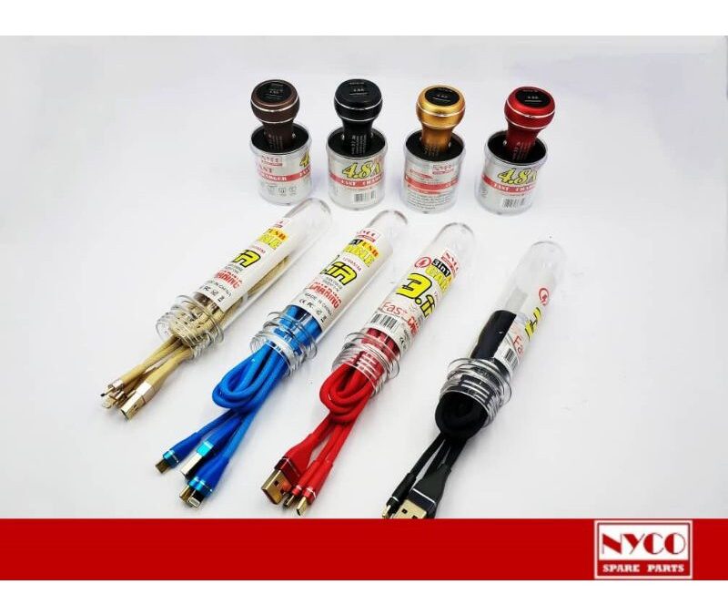 (Quality)Car charges 2 usb and cable 3 in 1