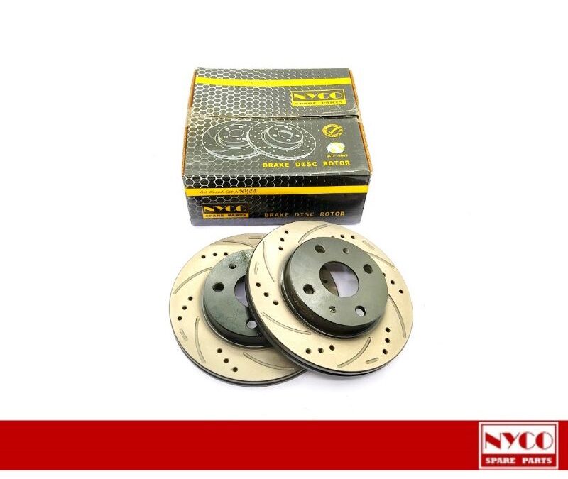 DISC ROTOR FRONT SETS PERODUA MYVI LAGIBEST 2011-2016/ AXIA/BEZZA PERFORMANCE PLUS+DRILLED&SLOTTED (2PCS)NY-02-DF8042-P+