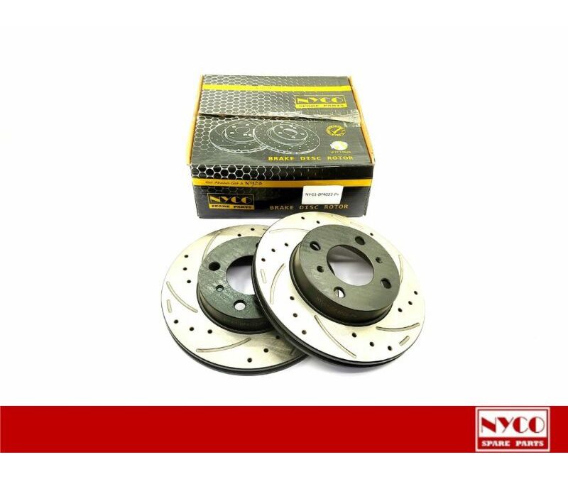 DISC ROTOR FRONT SETS PROTON WIRA / SATRIA 1.5 PERFORMANCE PLUS+ DRILLED & SLOTTED (2PCS) NY-01-DF4022-P+