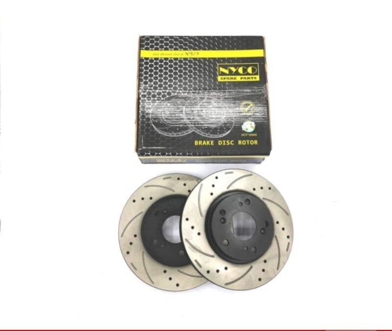 DISC ROTOR FRONT SETS HONDA STREAM SMA 1.8 / 2.0 / SN3 / SN6 PERFORMANCE PLUS+ DRILLED & SLOTTED (2PCS) NY-06-DF4486-P+