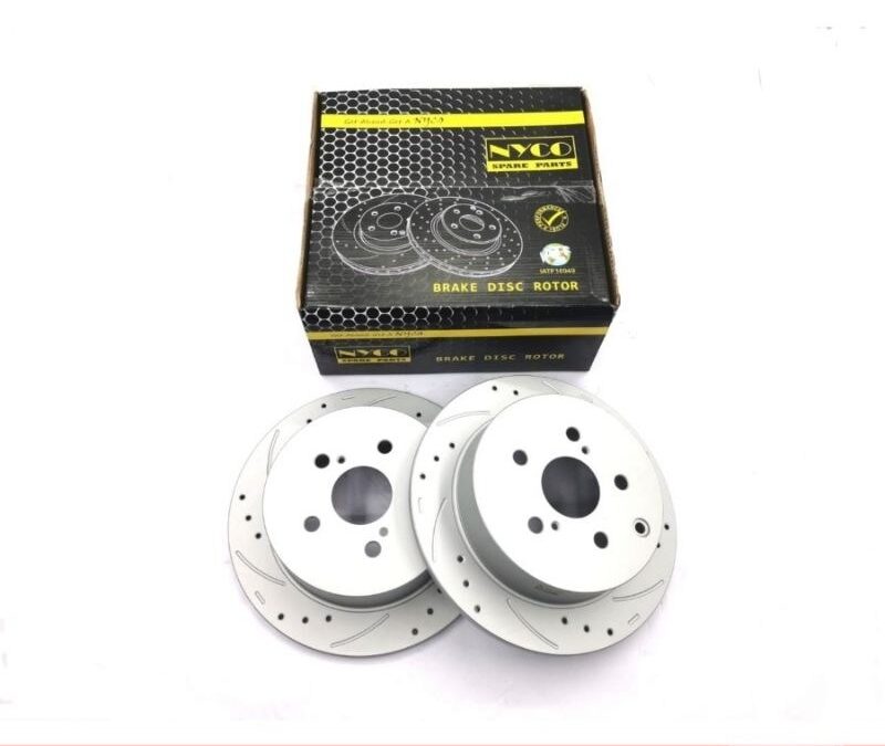 DISC ROTOR REAR SETS TOYOTA ESTIMA ACR50 / GSR50 / ACR55 PERFORMANCE PLUS+ DRILLED & SLOTTED (2PCS) NY-08-DF7469-P+