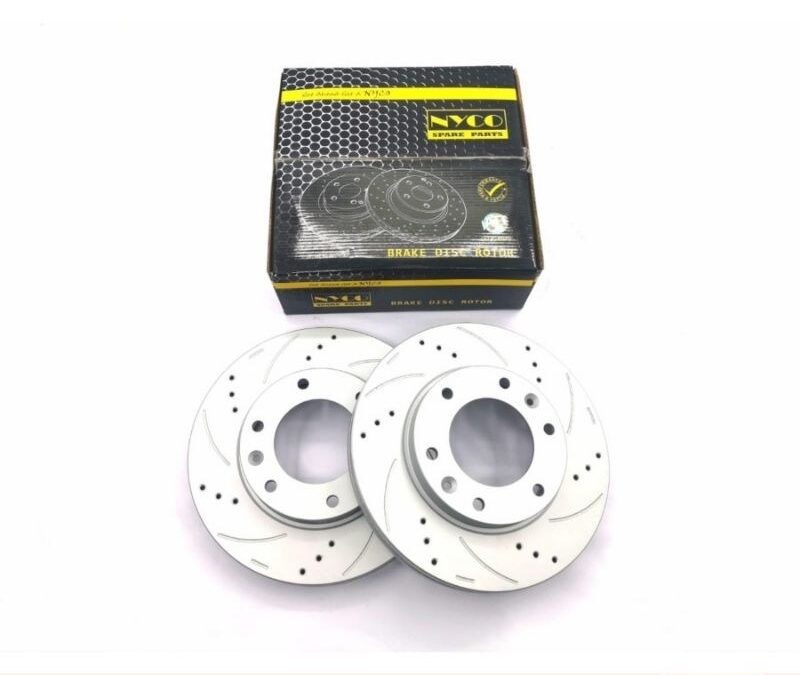 DISC ROTOR FRONT SETS HYUNDAI STAREX 2003-2023 PERFORMANCE PLUS+ DRILLED & SLOTTED (2PCS) NY-04-DF7866-P+