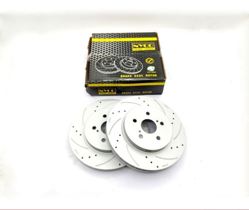 DISC ROTOR FRONT SETS TOYOTA HARRIER MCU30 / ACU30 PERFORMANCE PLUS+ DRILLED & SLOTTED (2PCS) ~ NY-08-DF4493-P+